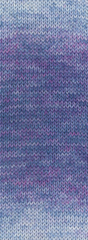 Woolycell Duo - Lana Grossa - coloris 6004 - Gris violet / jeans / rouge – Image 2