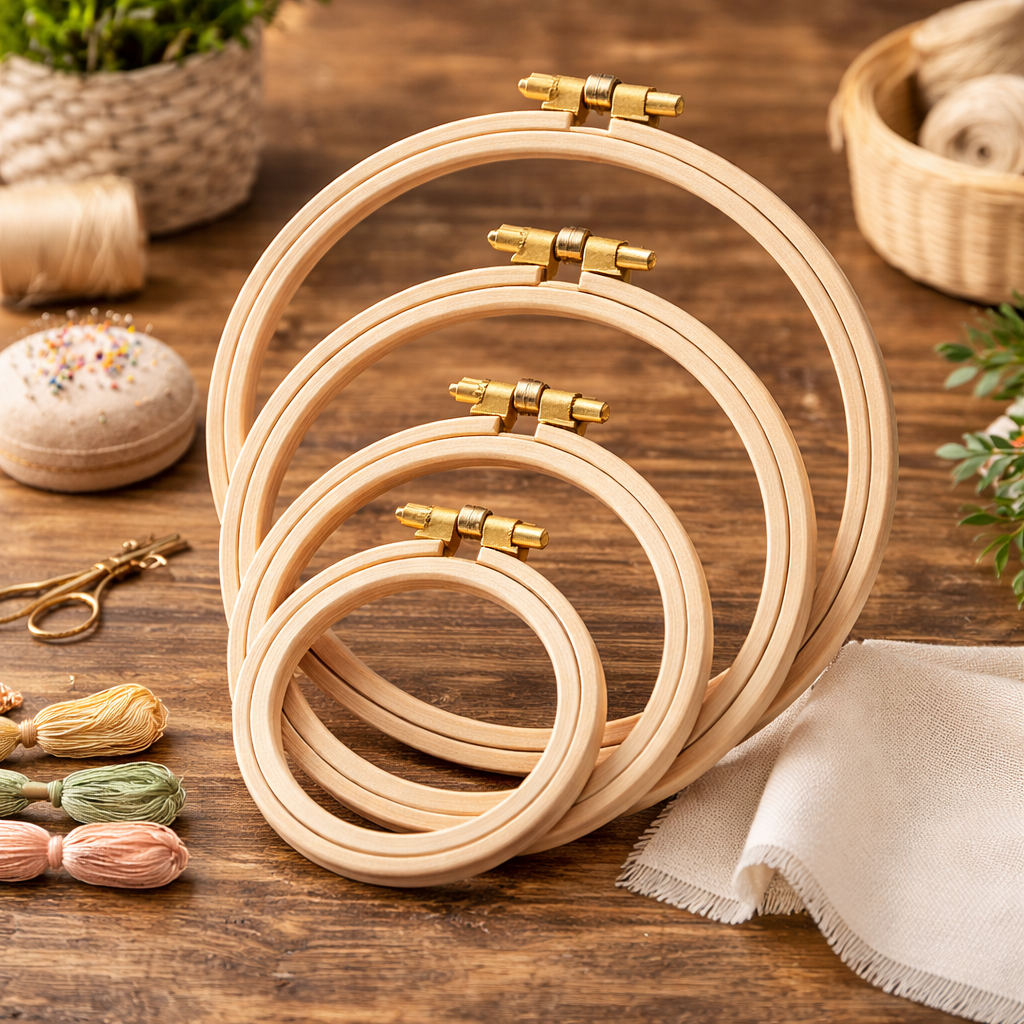 Tambour à broder en bois