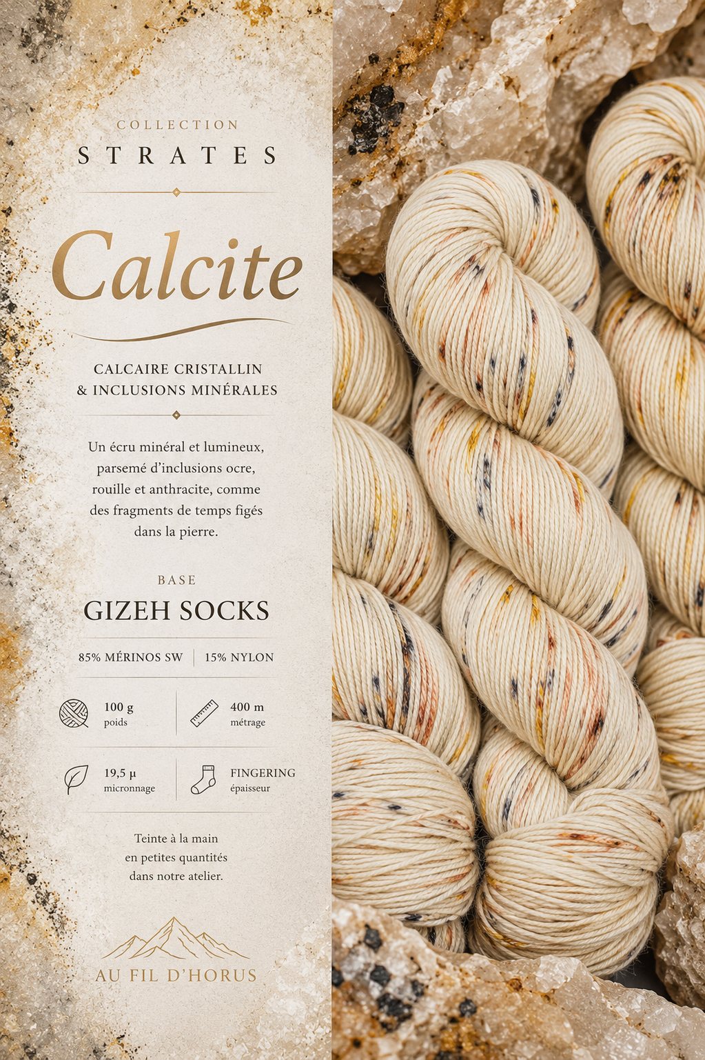 Gizeh socks 85/15 : Calcite – Image 3