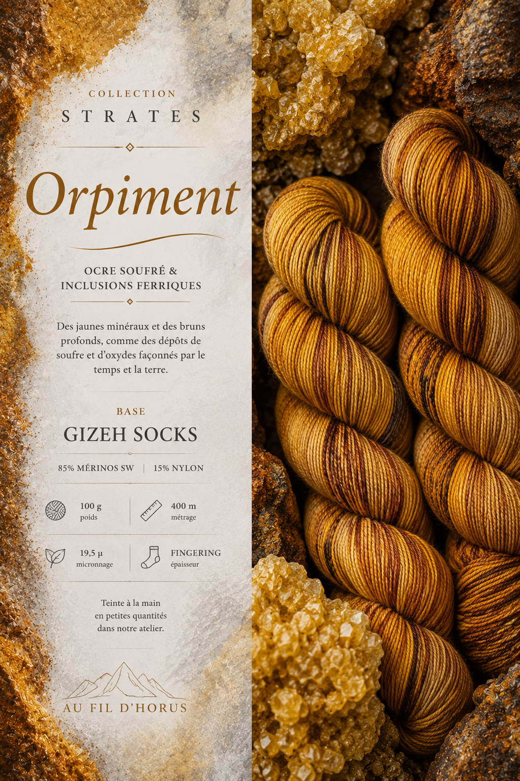Gizeh socks 85/15 : Orpiment – Image 3