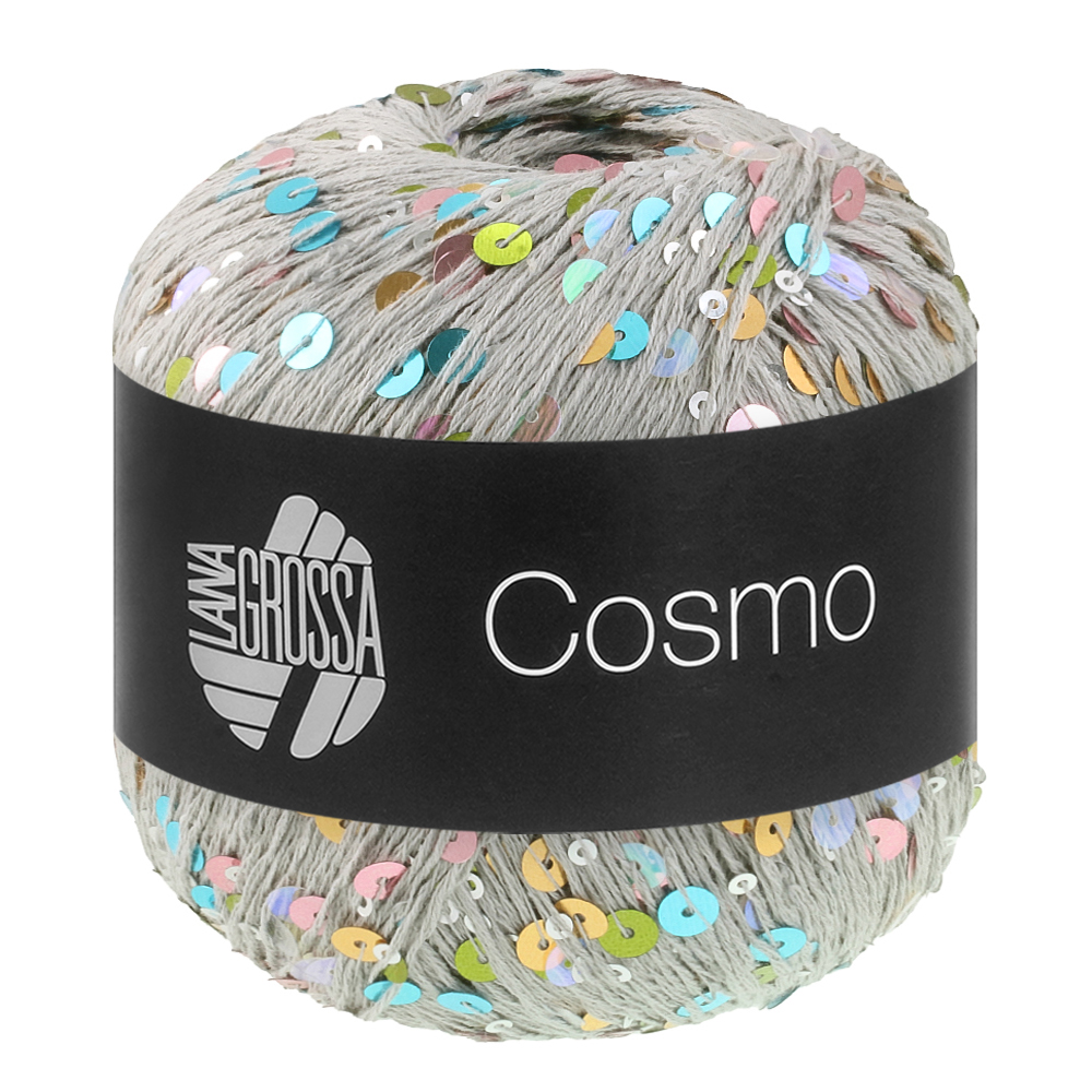 COSMO - Lana Grossa - Coloris 37 - Gris clair paillettes multicolores